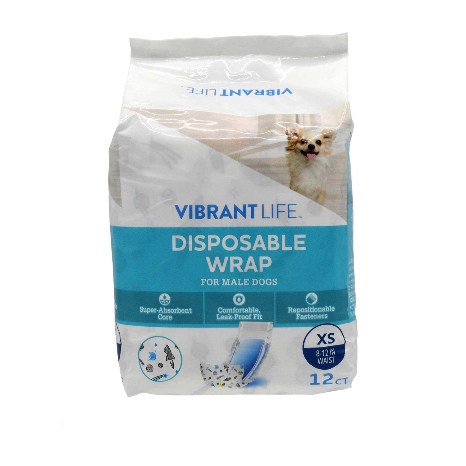 Vibrant Life Disposable Wrap for Male Dogs