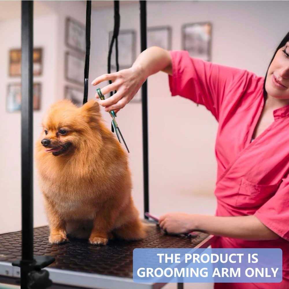 LEIBOU H-Shape Dog Grooming Arm Pet Supplies Grooming Table Arm with 3 Noose and Clamp Heavy Duty Aluminum Alloy Frame with 35.4 Adjustable Height and