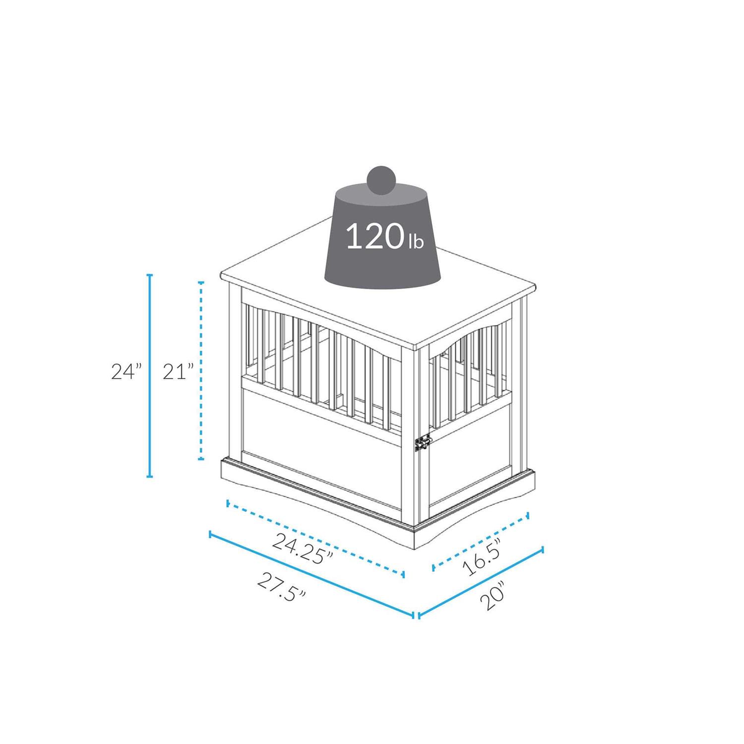 Casual Home End Table Pet Crate