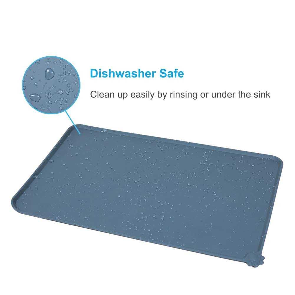 AUDWUD Silicone Waterproof Dog Cat Pet Feeding Mats,Anti-Slip Pet Bowl Mats,Pet Feeding Mat