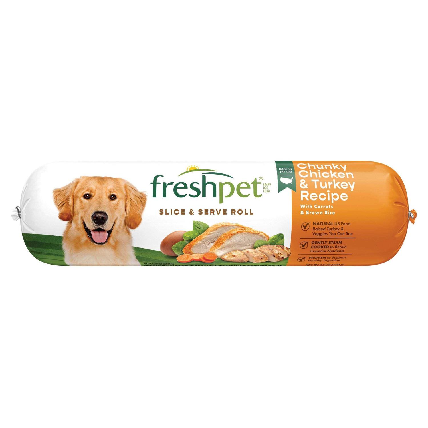 Freshpet Chunky Chicken & Turkey Recipe Dog Food Roll