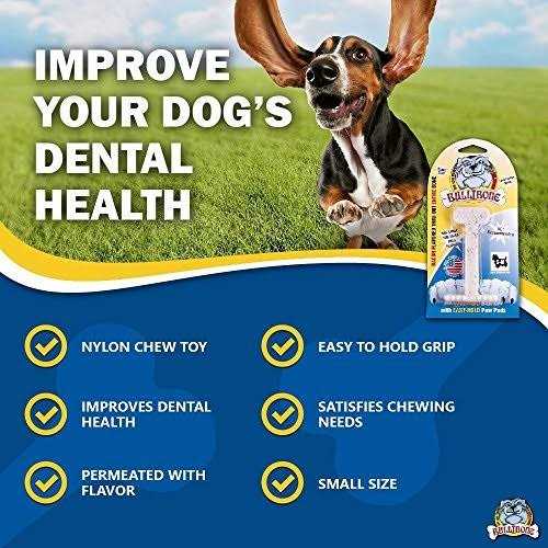 Bullibone Nylon Dog Chew Toy Nylon Bone Improves Dental Hygiene Easy to Grip Bottom and Permeated with Flavor
