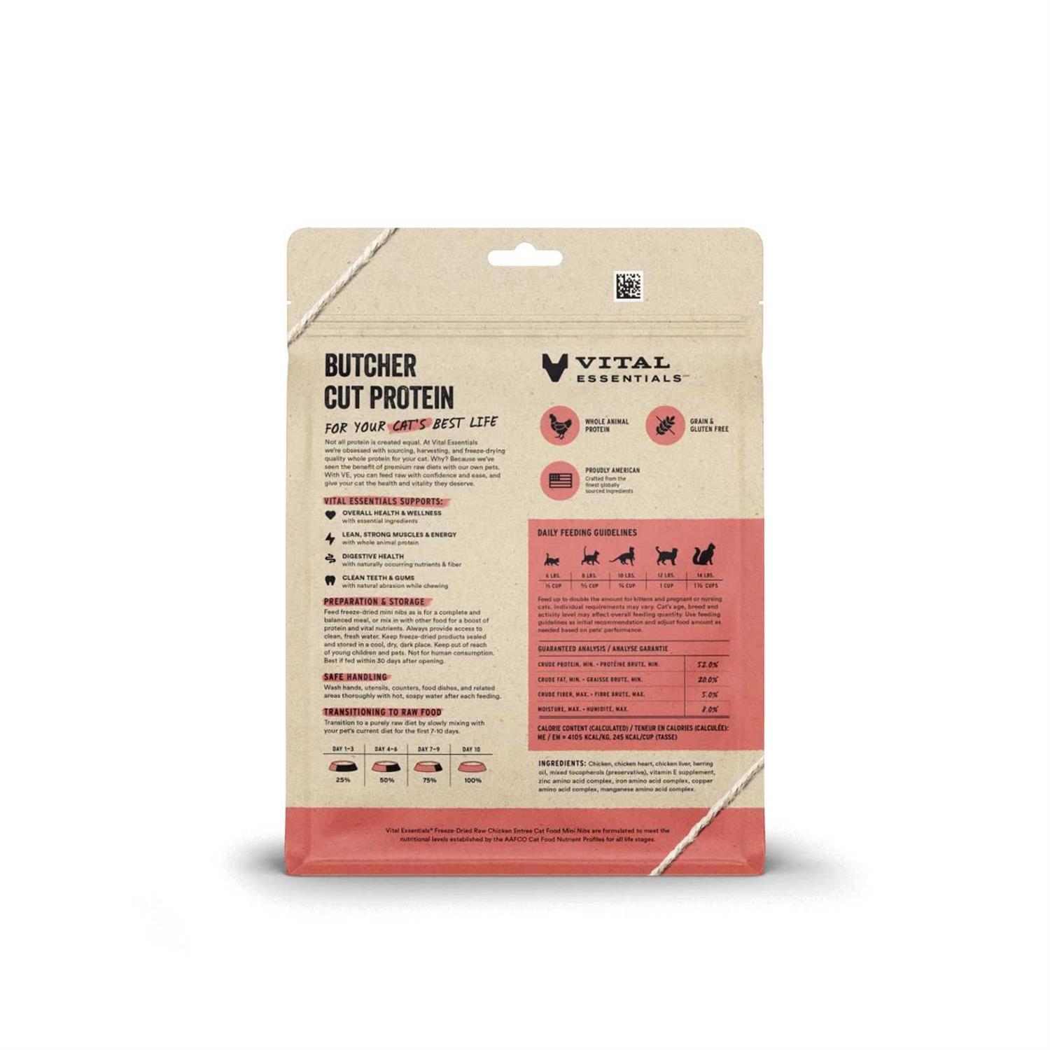 Vital Essentials Entree Mini Nibs Freeze-Dried Raw Cat Food