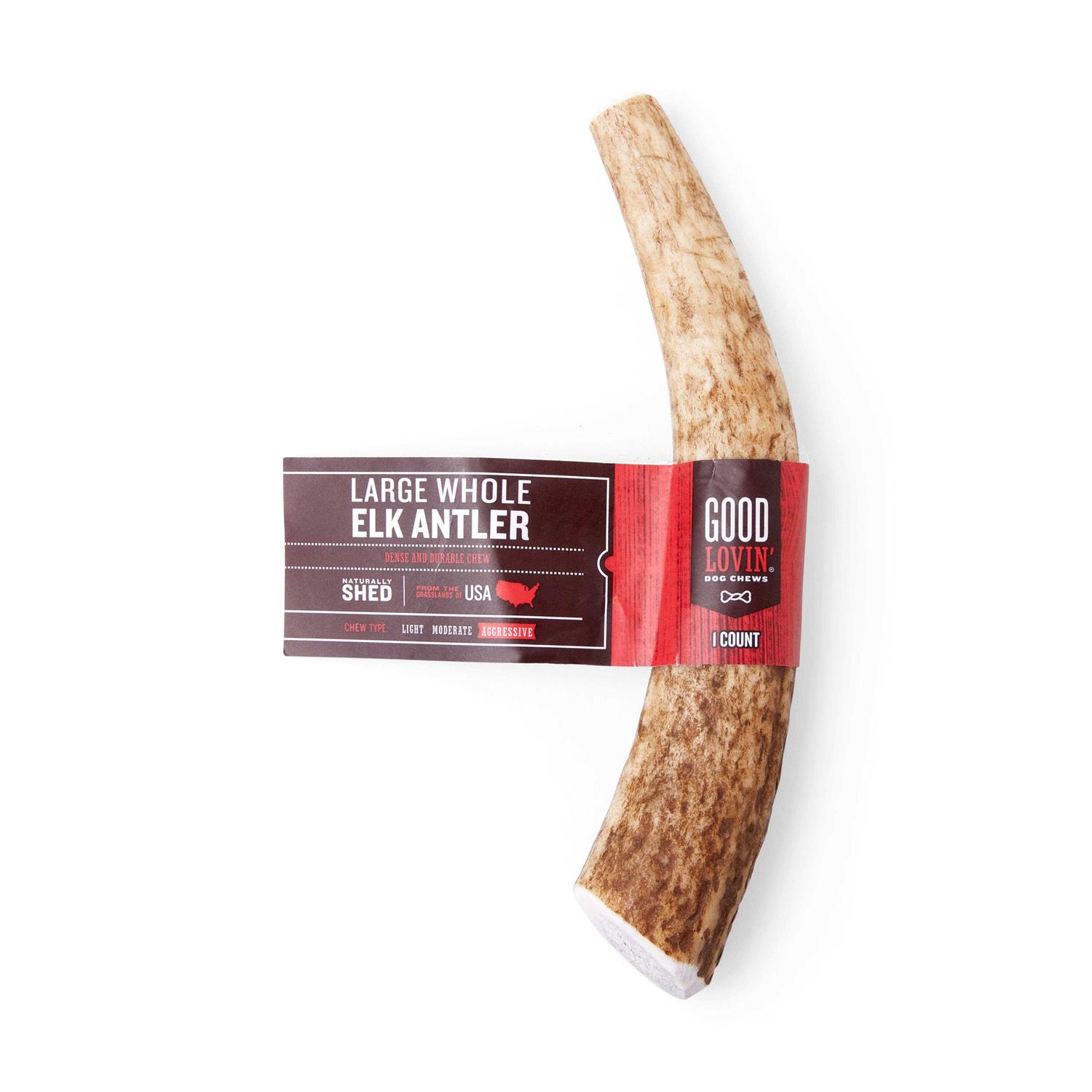 Good Lovin’ Naturally Shed Large Whole Elk Antler Dog Chew