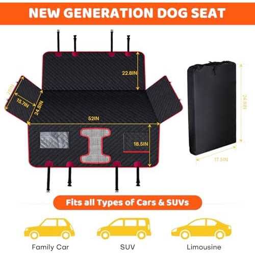 SerPro Back Seat Extender for Dogs,Hard Bottom Dog Car Seat Cover,Waterproof Dog Bed Hammock for Car Travel Camping,Pet Dog Bed Mattress Backseat