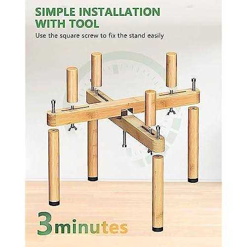 Vantic Dog Bowl Stand Adjustable Elevated Dog Food Stand For 65-11 Wide Bowls