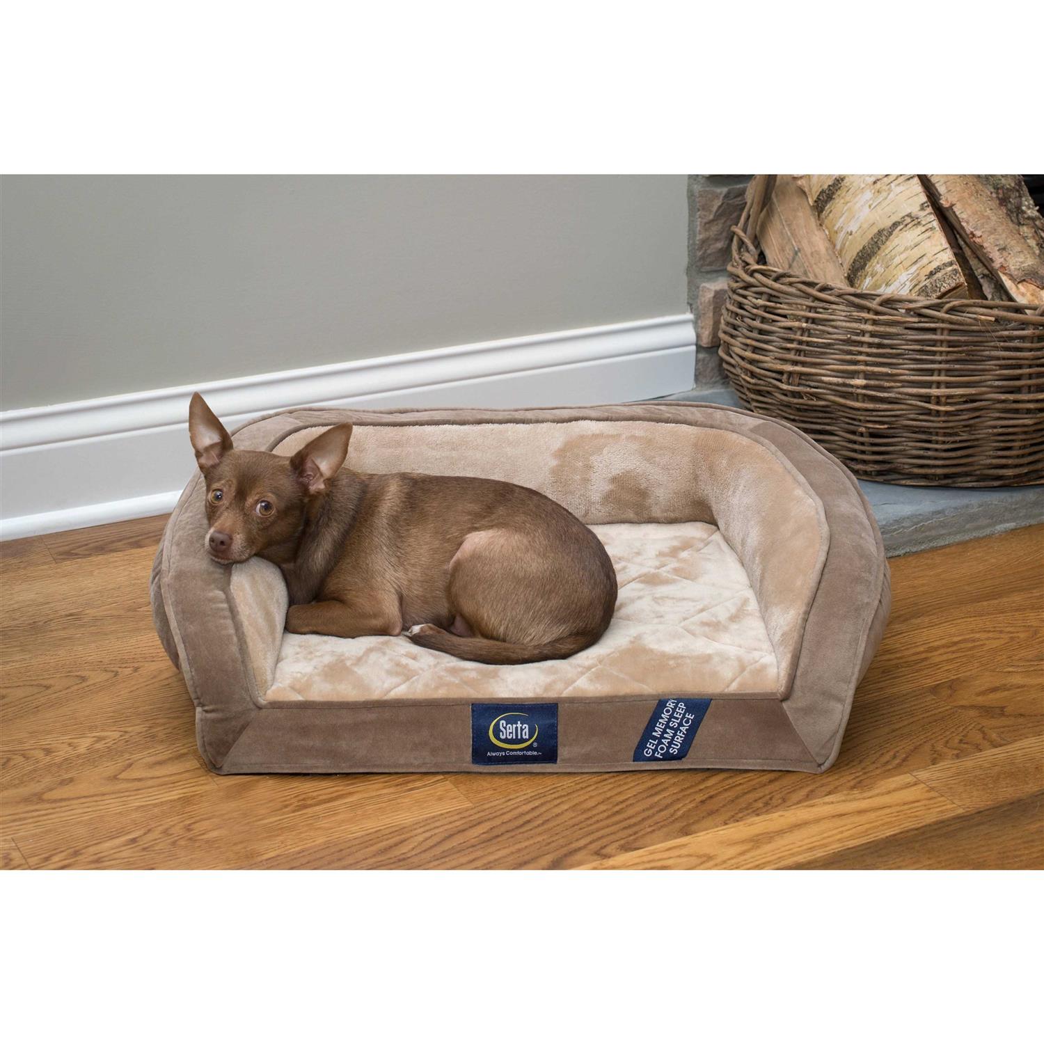 Serta Gel Memory Foam Quilted Ortho Couch Dog Bed