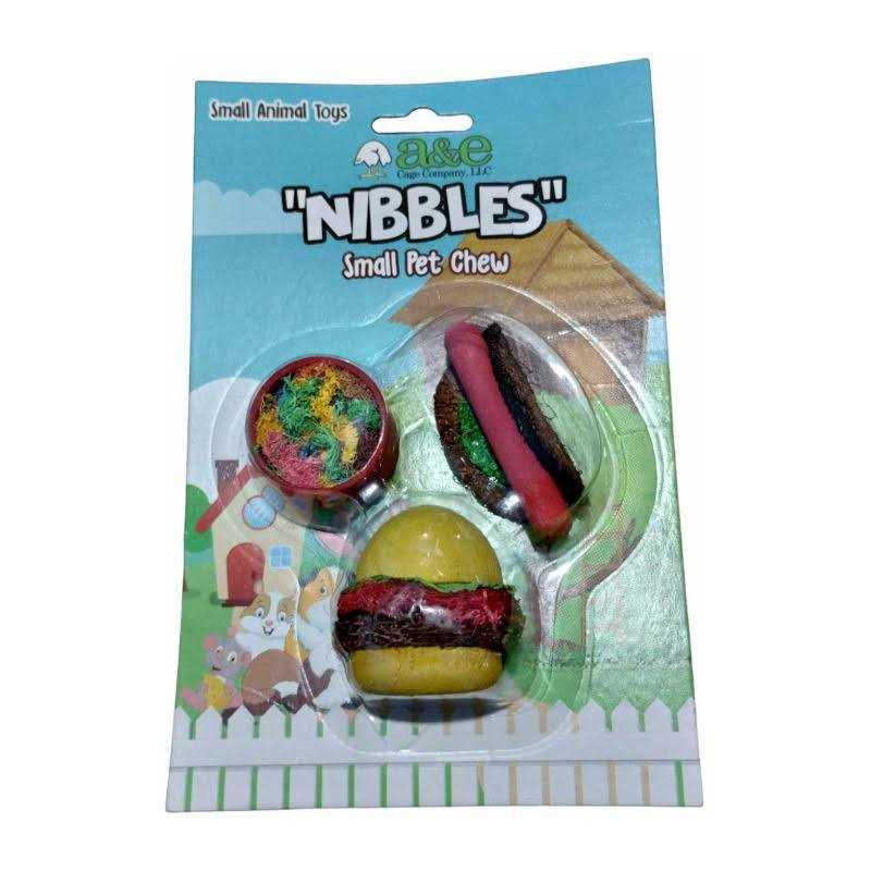 A & E Cages Nibbles Summer Cookout Wood & Loofah Small Animal Chews