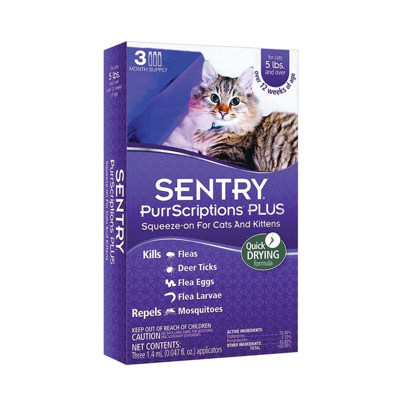Sentry PurrScriptions Plus Flea & Tick Control for Cats & Kittens