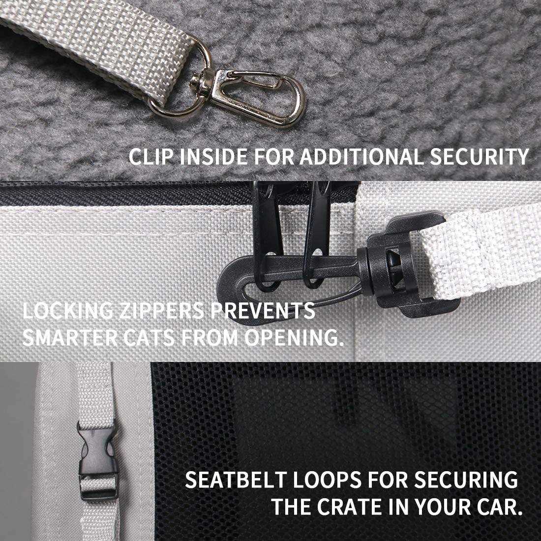 Petseek Extra Large Cat Carrier Soft Sided Folding Small Medium Dog Pet Carrier 24×16.5×16 Travel Collapsible Ventilated Comfortable Design