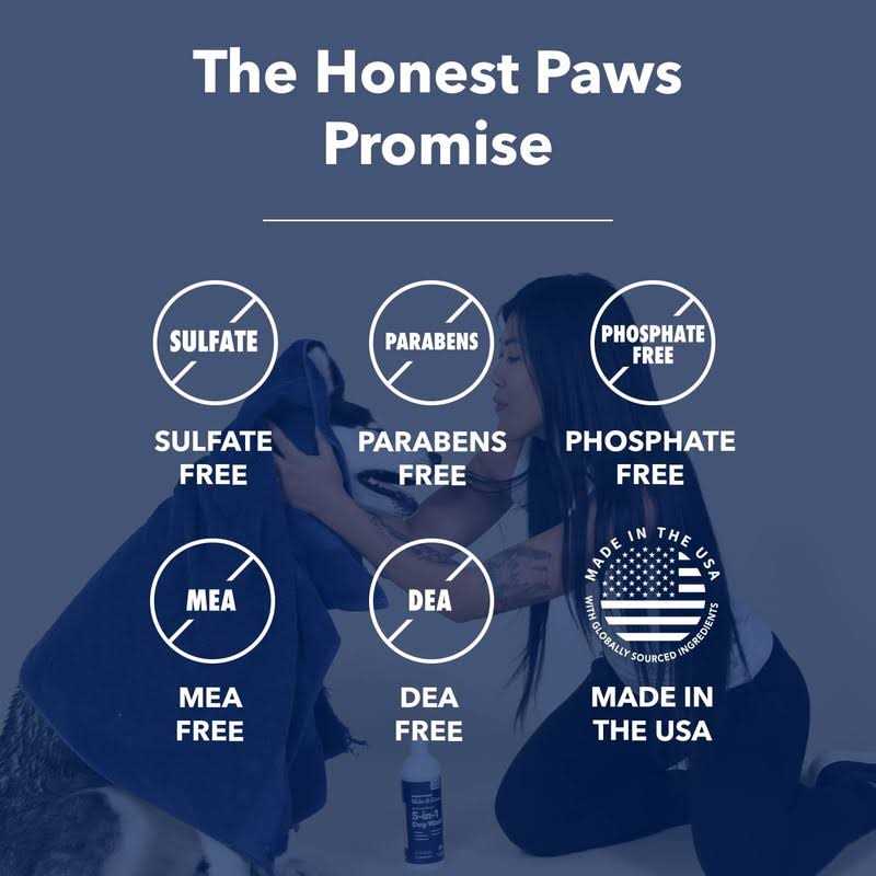 Honest Paws Dog Shampoo and Conditioner 5-in-1 for Allergies and Dry