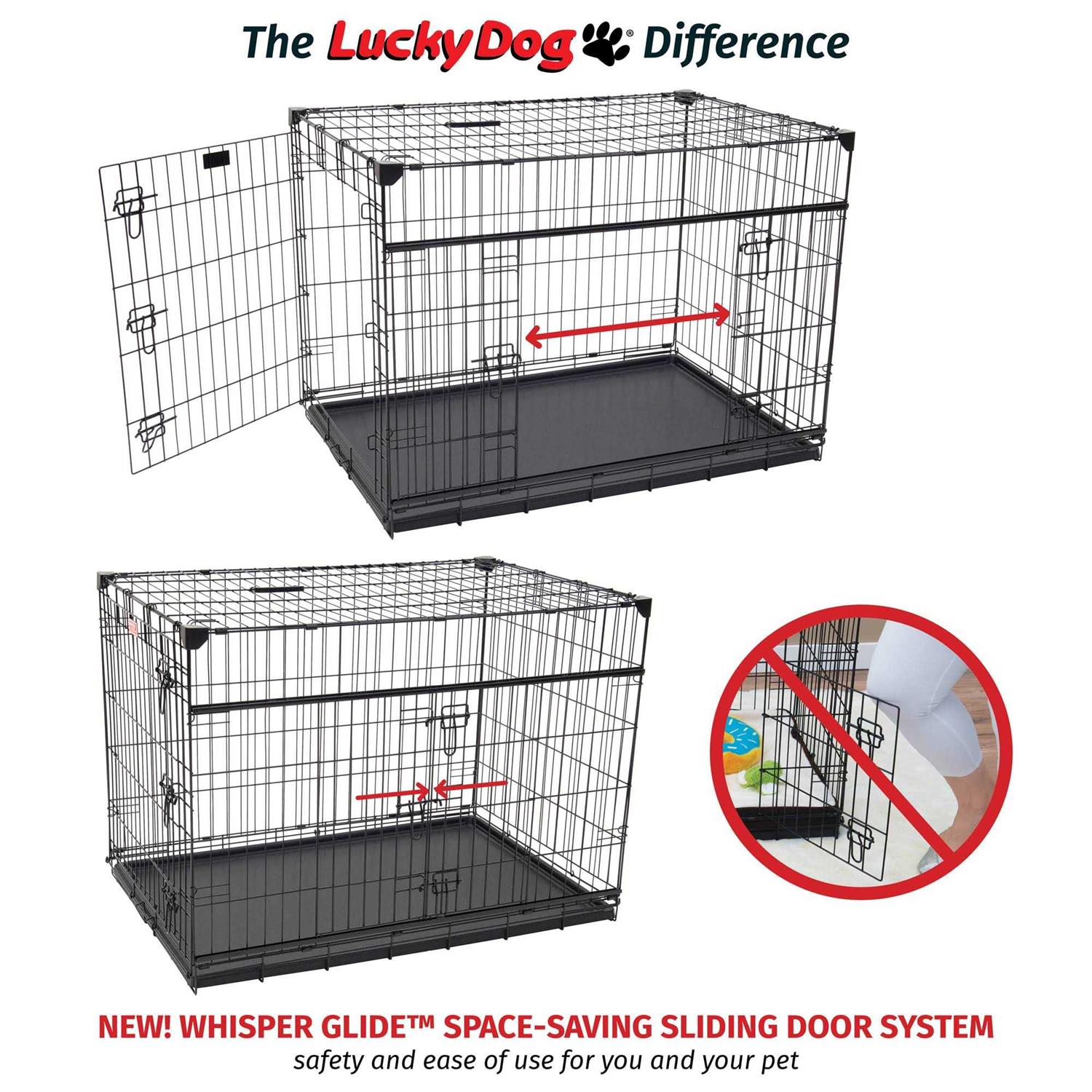 Lucky Dog Sliding Double Door Dog Crate