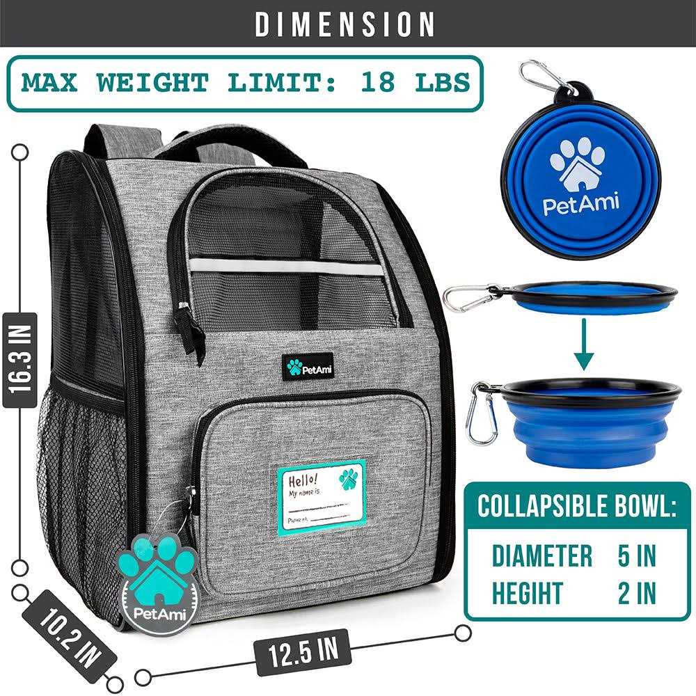 Petami Deluxe Pet Carrier Backpack for Small Cats and Dogs