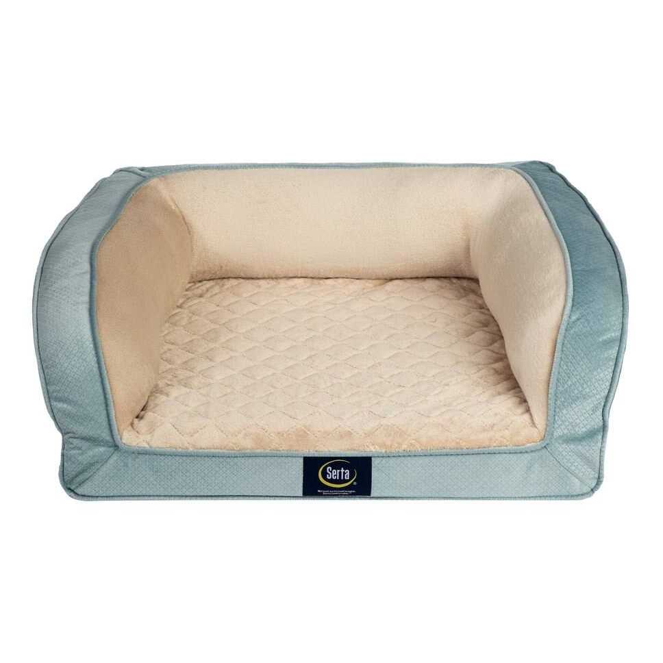 Serta Quilted Orthopedic Bolster Dog Bed w/Removable COVER