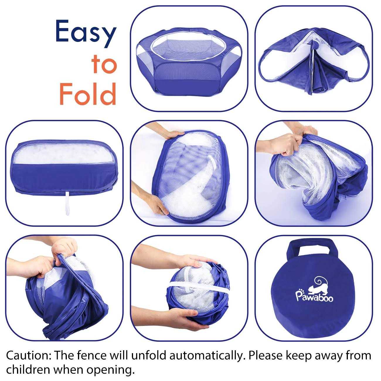 Pawaboo Small Animals Playpen Waterproof Small Pet Cage Tent with Zippered Cover