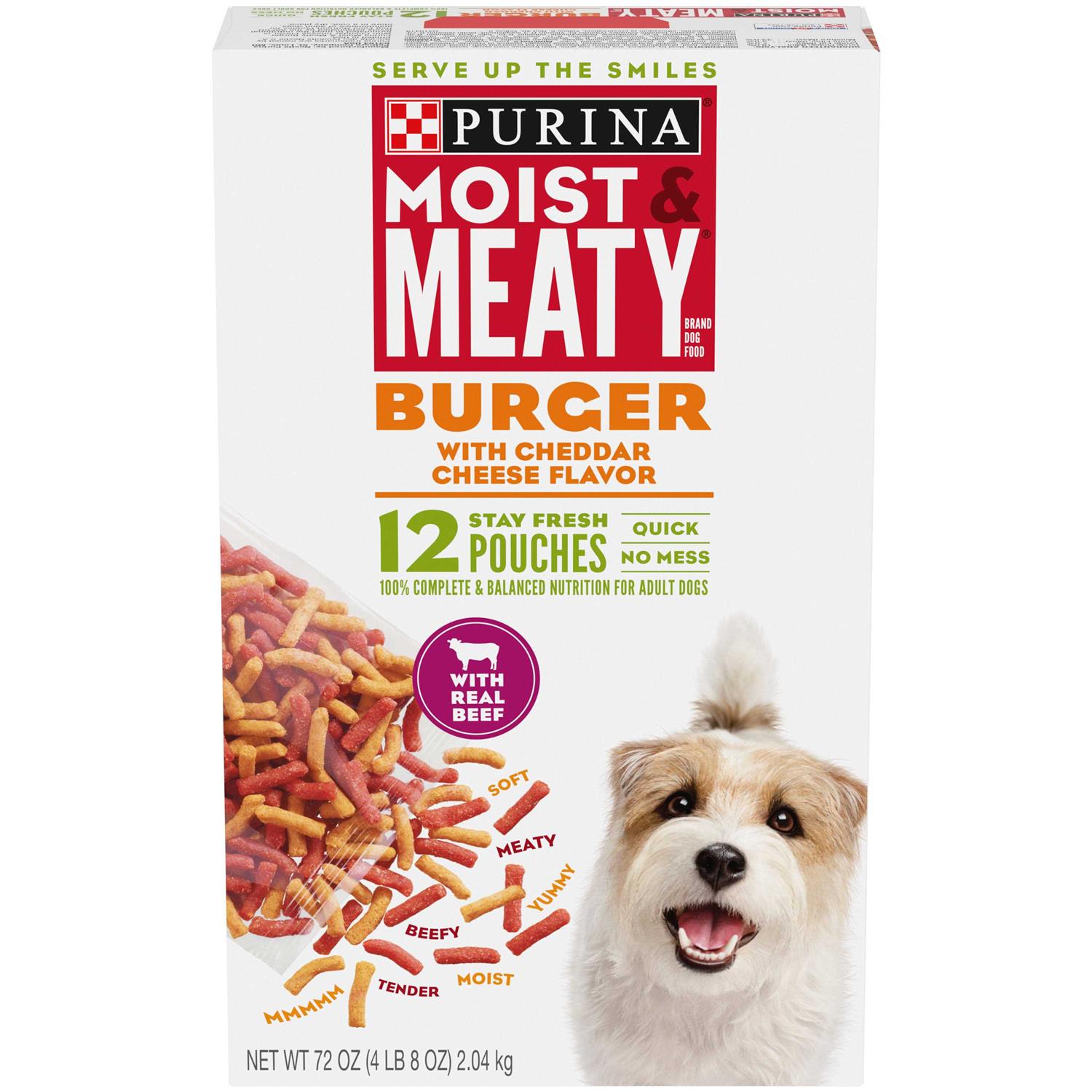 Purina Moist & Meaty Burger with Cheddar Cheese Flavor Dry Dog Food