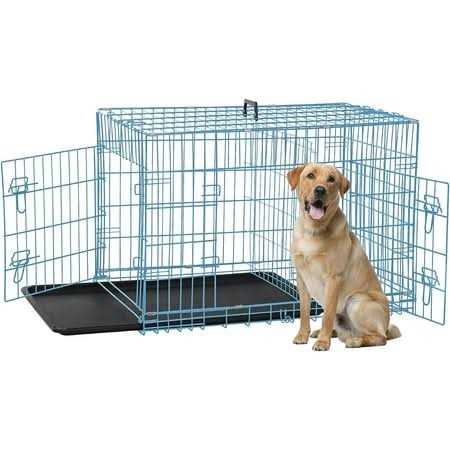 Dkelincs 42 inch Dog Crate Dog Cage for Large Dogs Foldable Metal XL Dog Kennels with 2 Doors