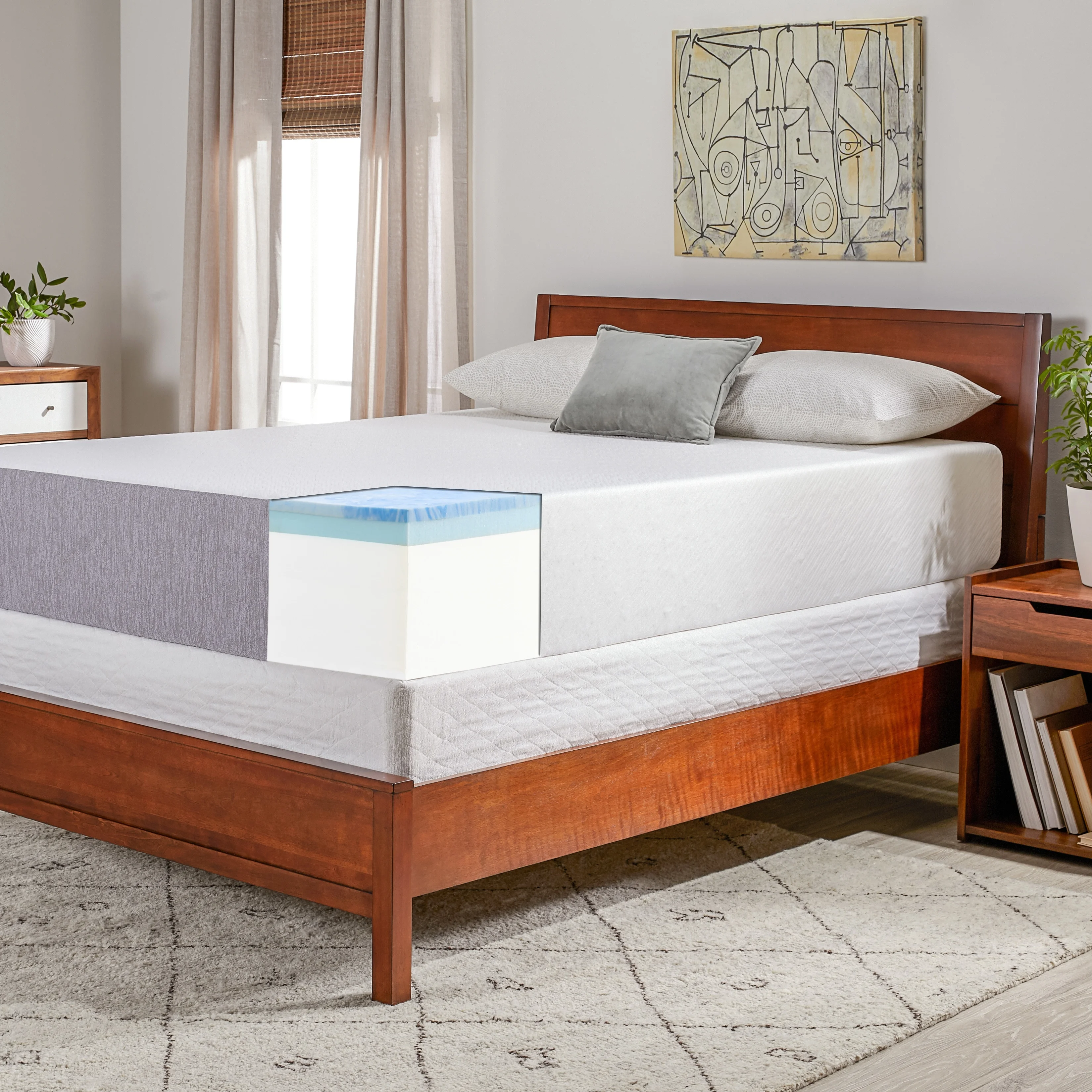 Select Luxury 12-inch Medium Firm Gel Memory Foam Mattress and Foundation Set 38