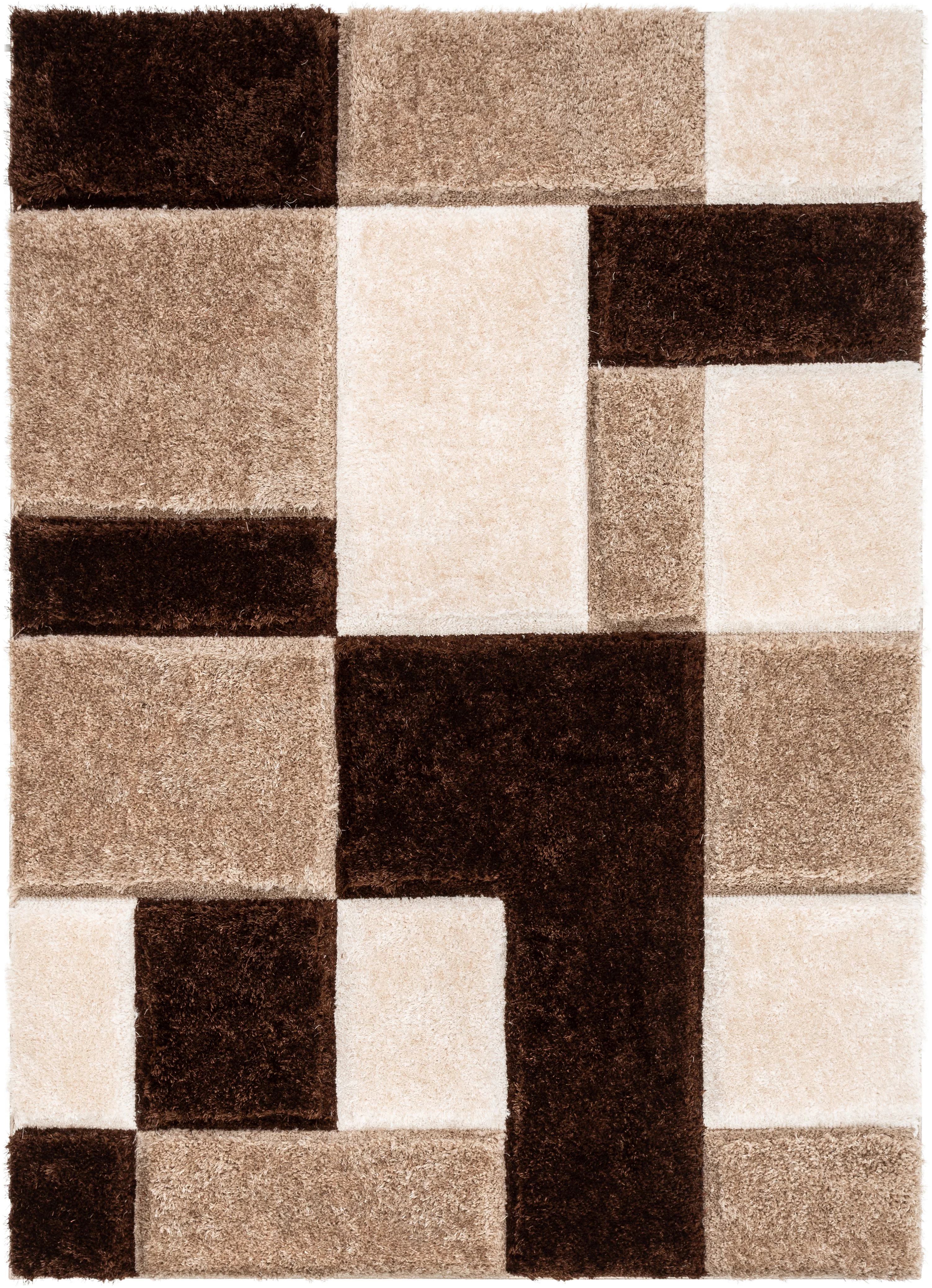 Well Woven San Francisco Escondido Brown Modern Geometric Squares 5'3