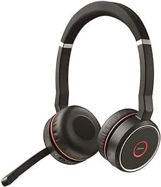 Restored Jabra Evolve 75 UC Stereo Wireless Bluetooth Headset / Music Headphones Including Link 370 (U.S. Retail Packaging), Black (Refurbished)