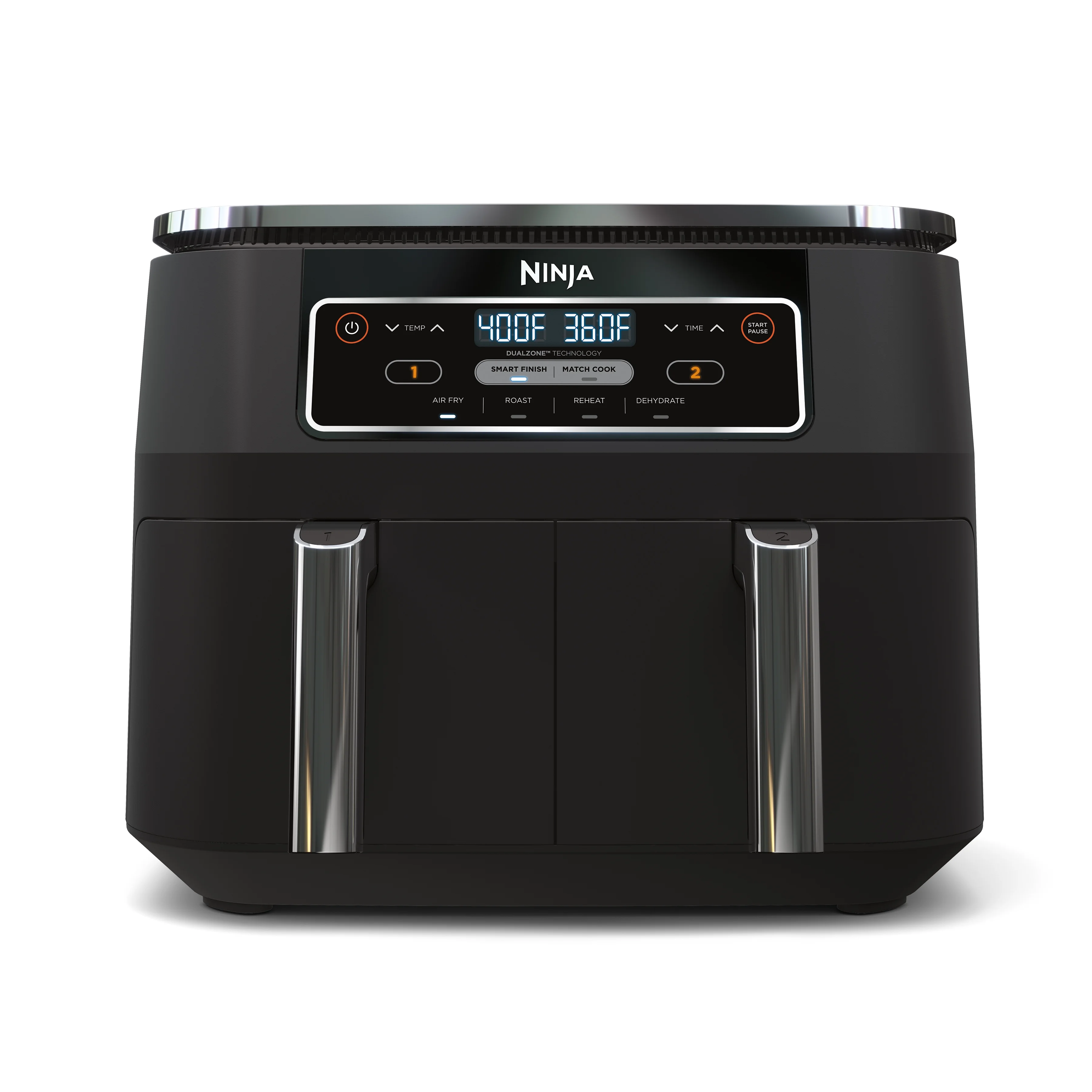Ninja Foodi 4-in-1 8-Quart 2-Basket Air Fryer with DualZone Technology, Black - Air Fry, Roast, & More DZ100