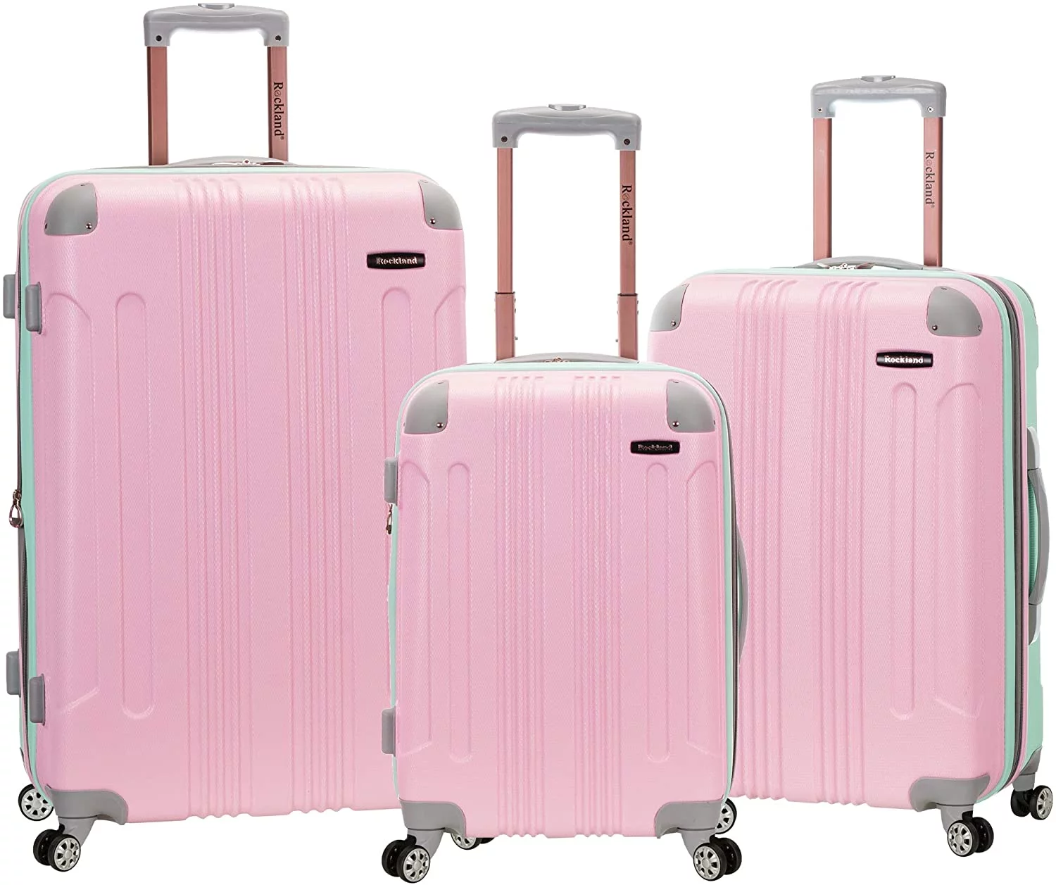 Rockland London Hardside Spinner Wheel Luggage, Mint, 3-Piece Set (20/24/28) ( Pack of 2 )