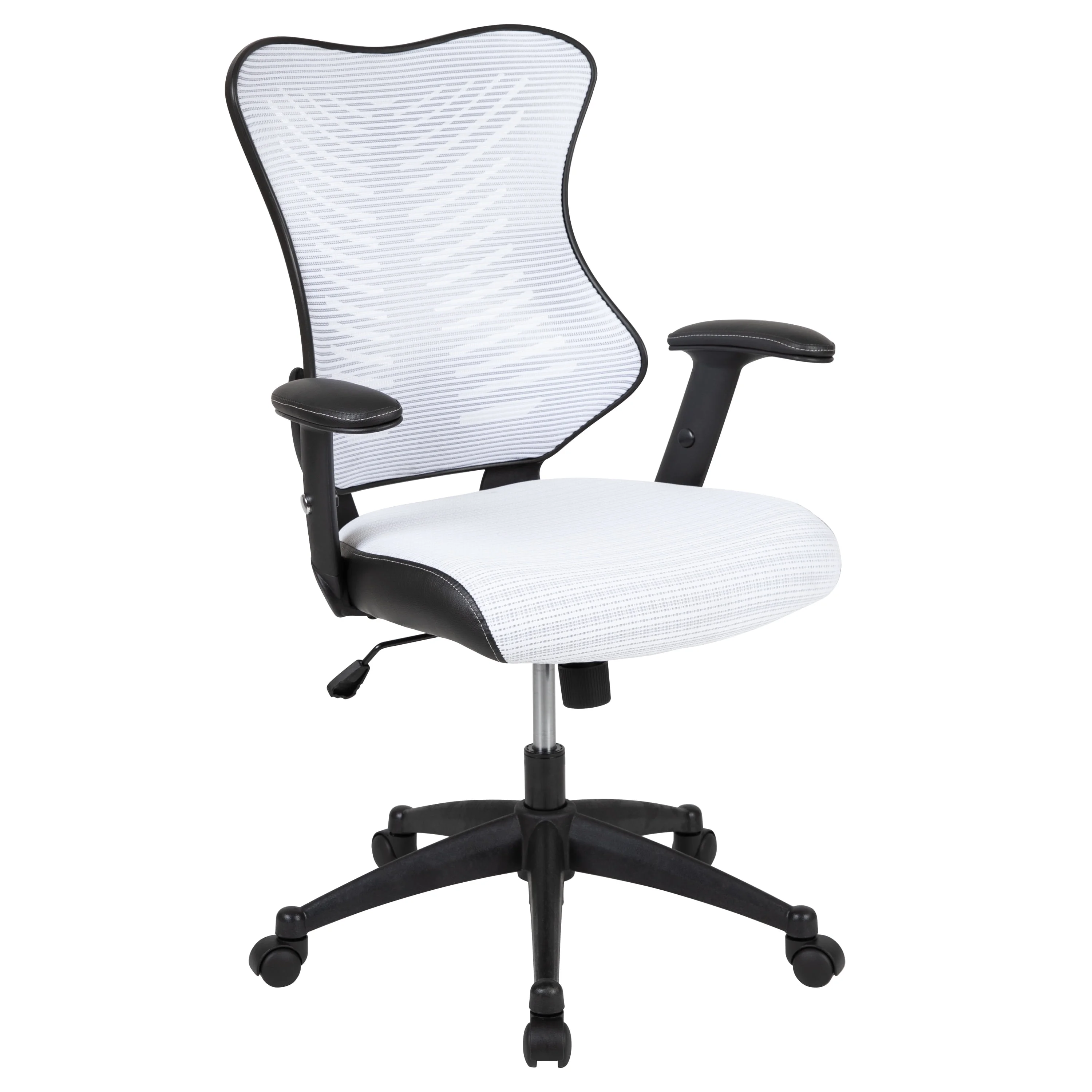 Flash Furniture Kale High Back Designer White Mesh Executive Swivel Ergonomic Office Chair with Adjustable Arms