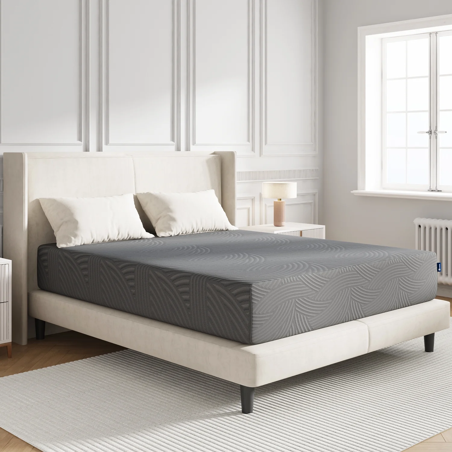 Avenco Grey Memory Foam Mattress,Bamboo Foam Queen Mattress in a Box,Medium Firm,12 inch