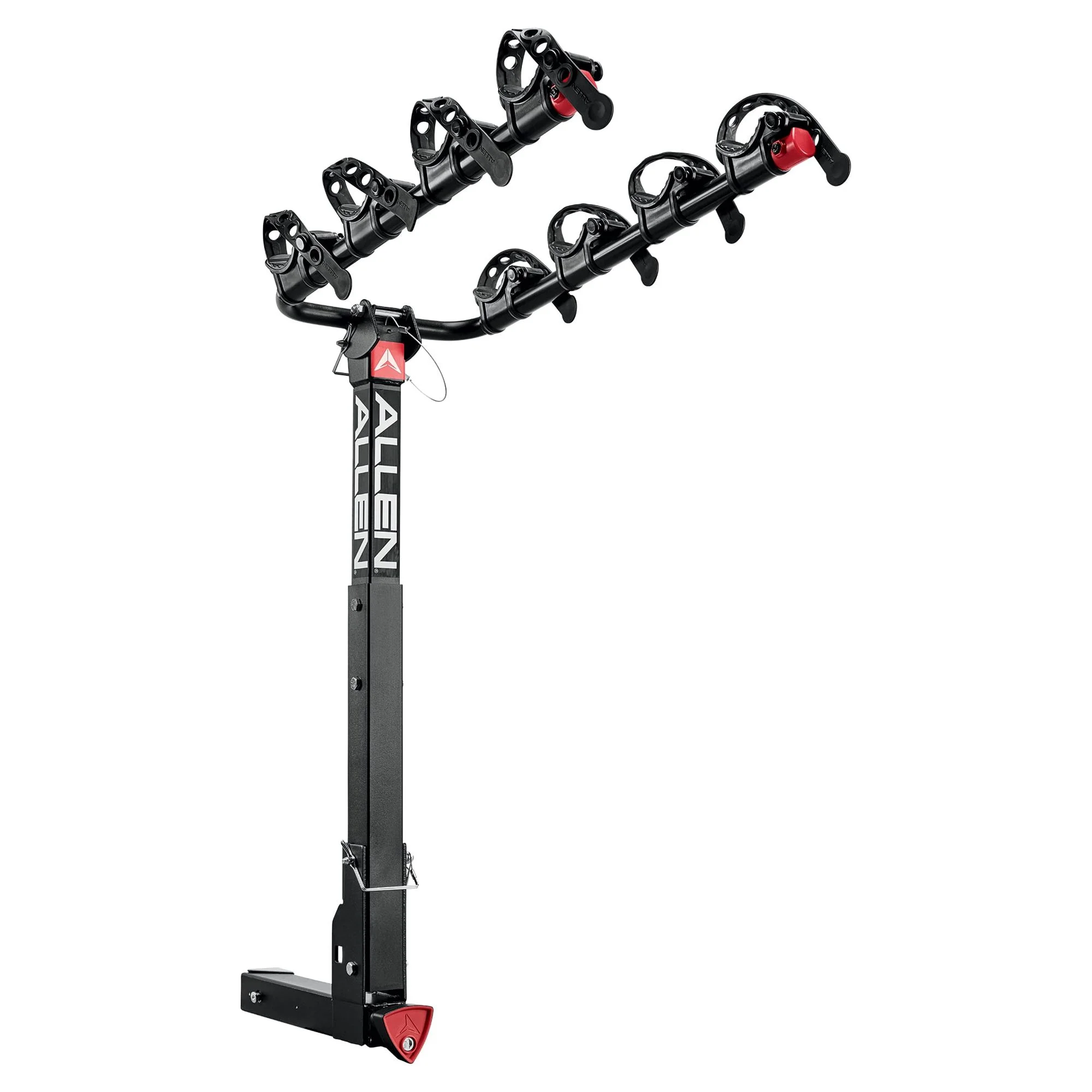 Allen Sports Locking 4-Bicycle Hitch Rack, Fits 2 in. Receiver Hitch, 140 lbs. Capacity, Model 640QR, Black