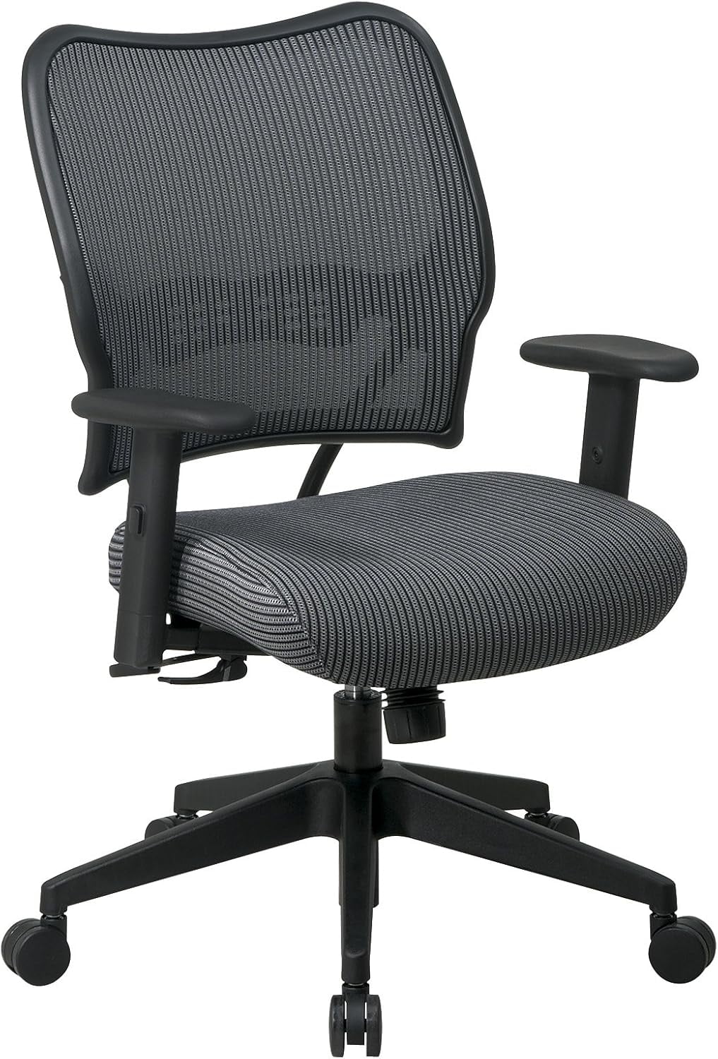 Deluxe VeraFlex Fabric Seat Back, 2-to-1 Synchro Tilt Control 2-Way Adjustable Arms Managers Chair, Charcoal