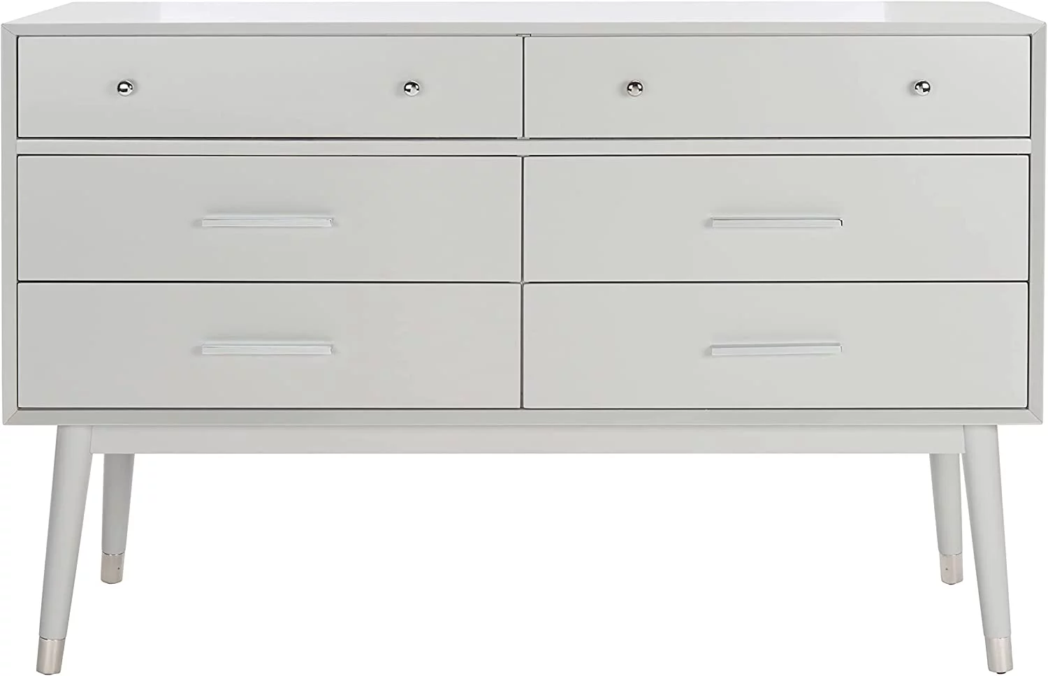 Safavieh Couture Home Collection Madden Retro Grey and Silver 6-Drawer Dresser Grey/Silver