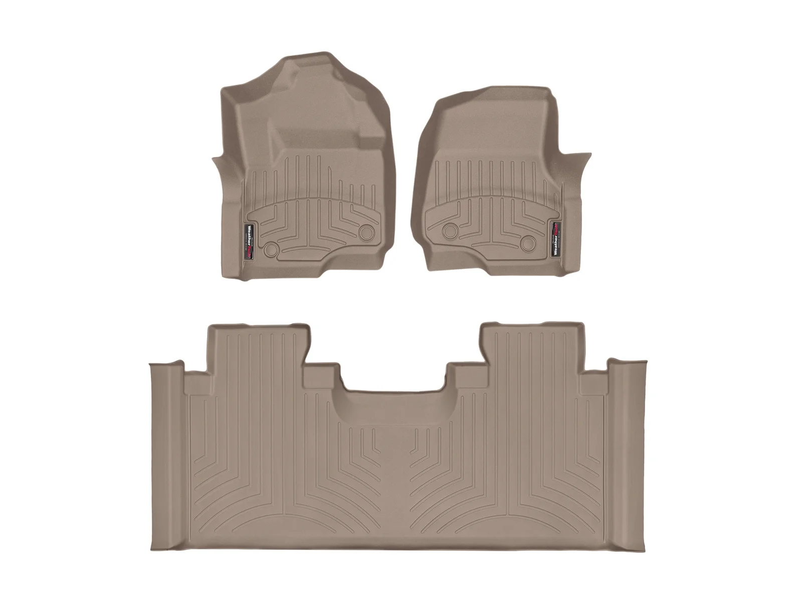WeatherTech Custom Fit FloorLiners compatible with 2017-2019 Ford Super Duty - 1st & 2nd Row, Tan
