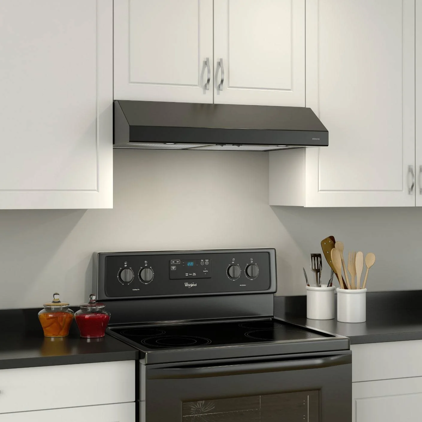 Broan-NuTone BCSD136BL Glacier Range Hood with Light, Exhaust Fan for Under Cabinet, Black, 36-inch