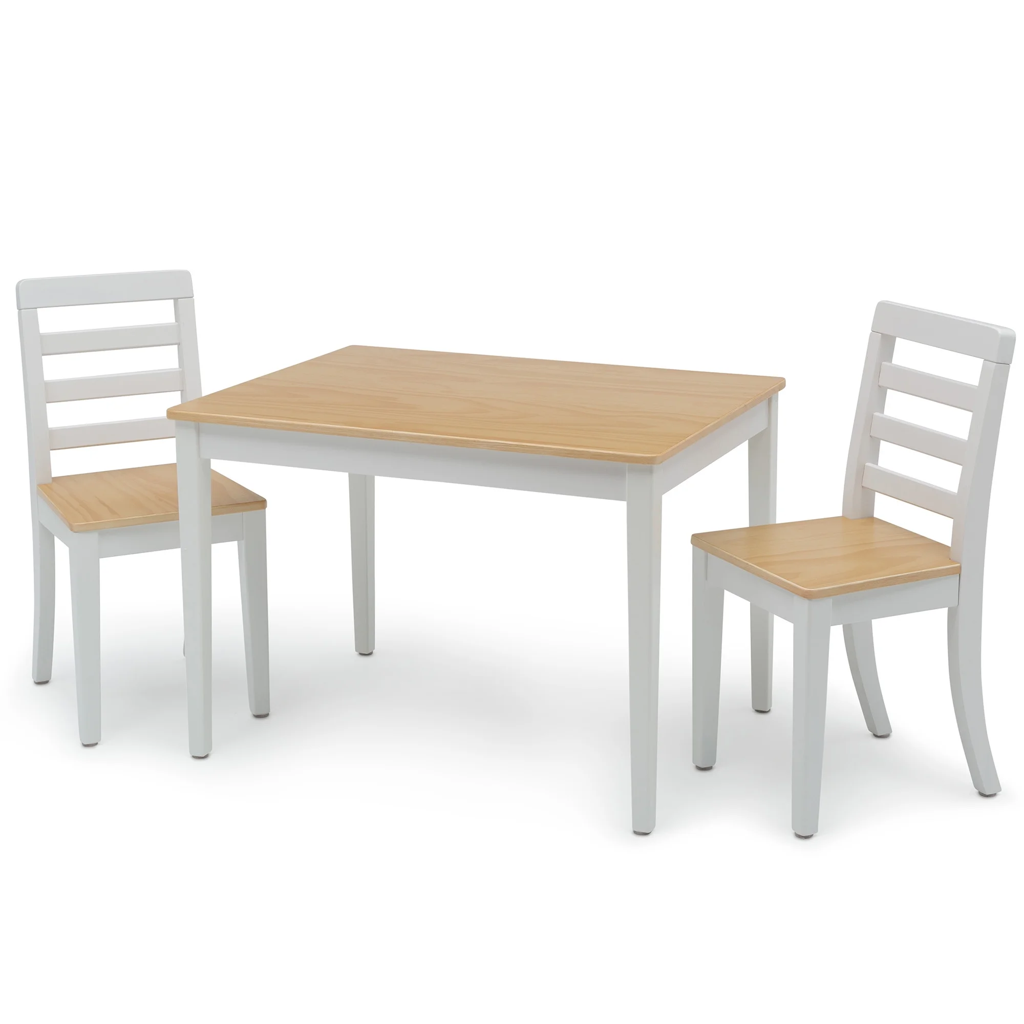 Delta Children Gateway Table & 2 Chairs Set, Greenguard Gold Certified, White/Natural
