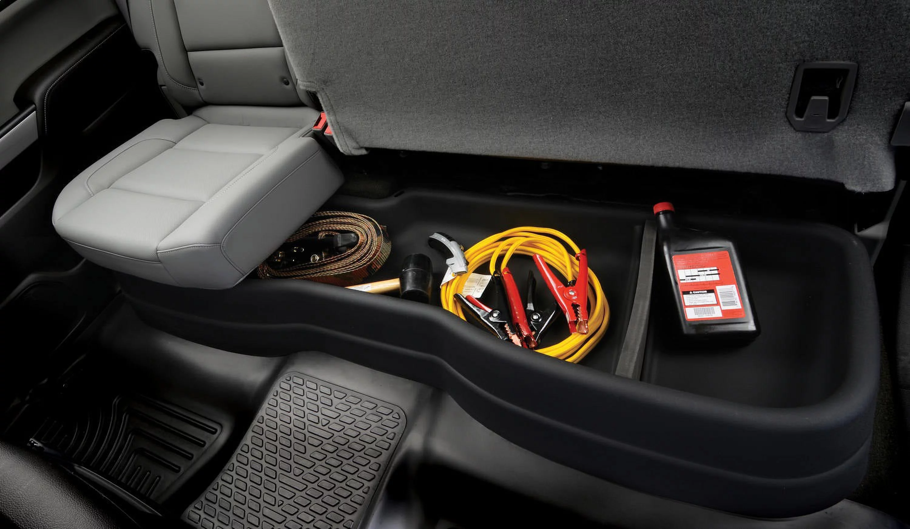 Husky by RealTruck - 9421 Compatible with 2019-20 Dodge Ram 1500 Crew Cab Without Factory Storage Box Gearbox Under Seat Storage Box Black
