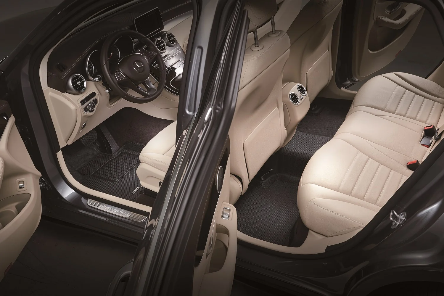 3D MAXpider KAGU Floor Mat (BLACK) compatible with TESLA MODEL 3 2018-2019 - Full Set