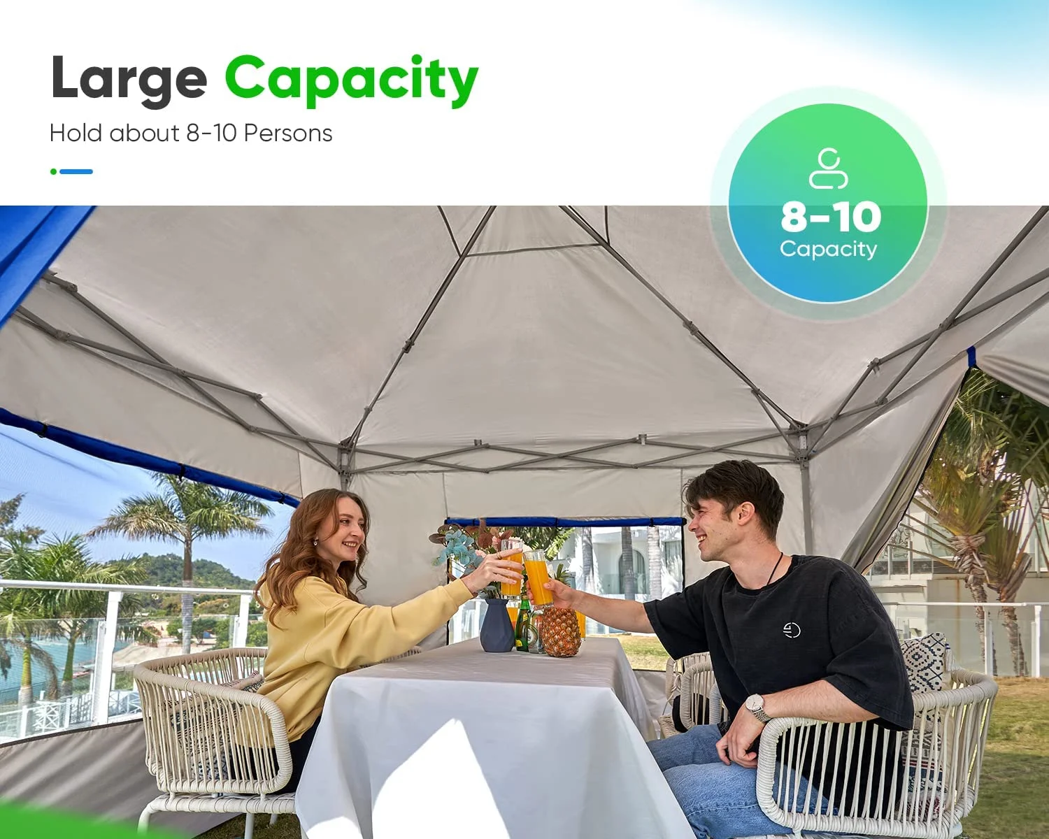 Quictent Privacy 10'x10’Pop up Canopy Tent with Sidewalls Enclosed Instant Gazebo Shelter Waterproof (Royal Blue)