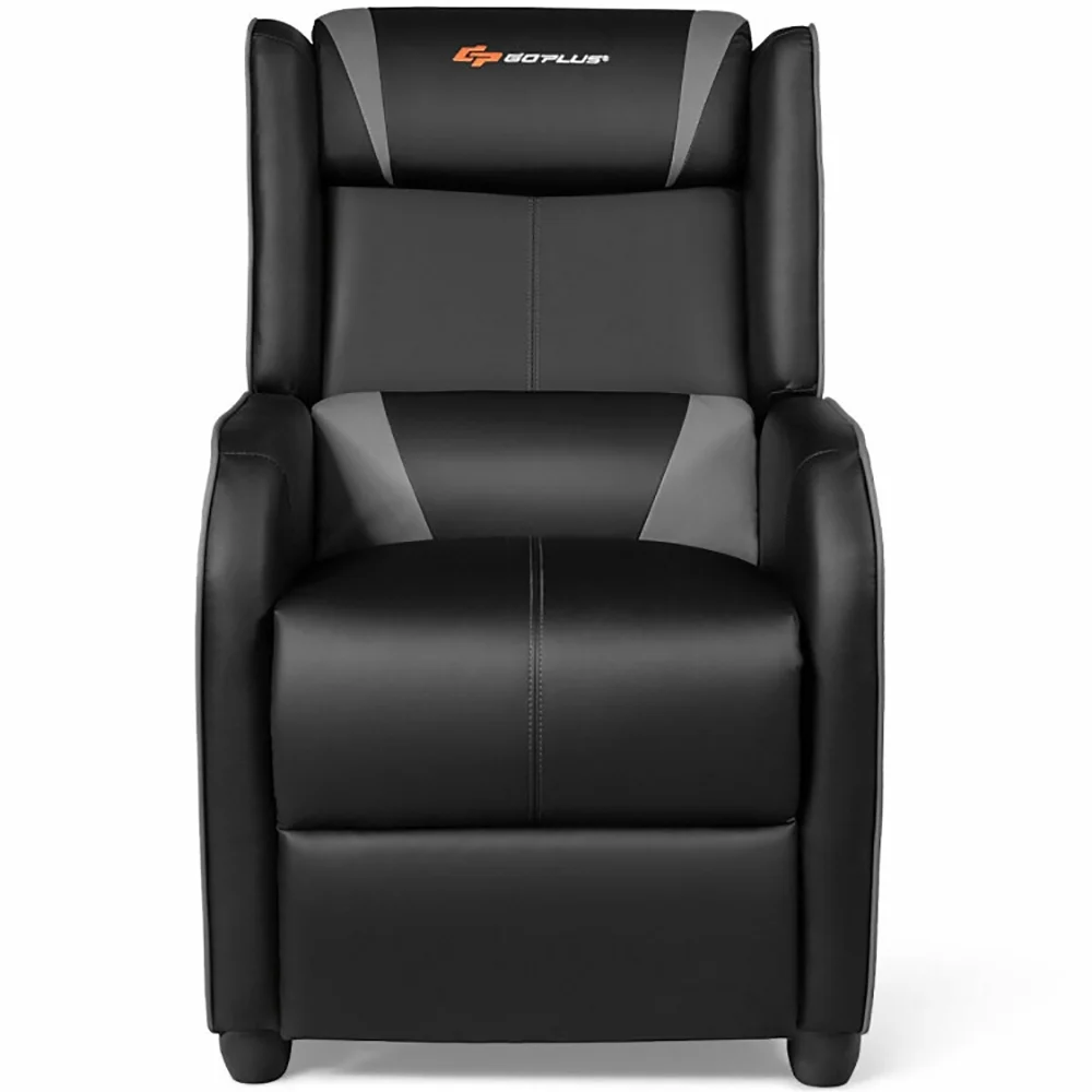 Canddidliike Home Massage Gaming Recliner Chair-Gray, Modern Padded Seat Reclining Chair, Home Theater Seating Office for Adults