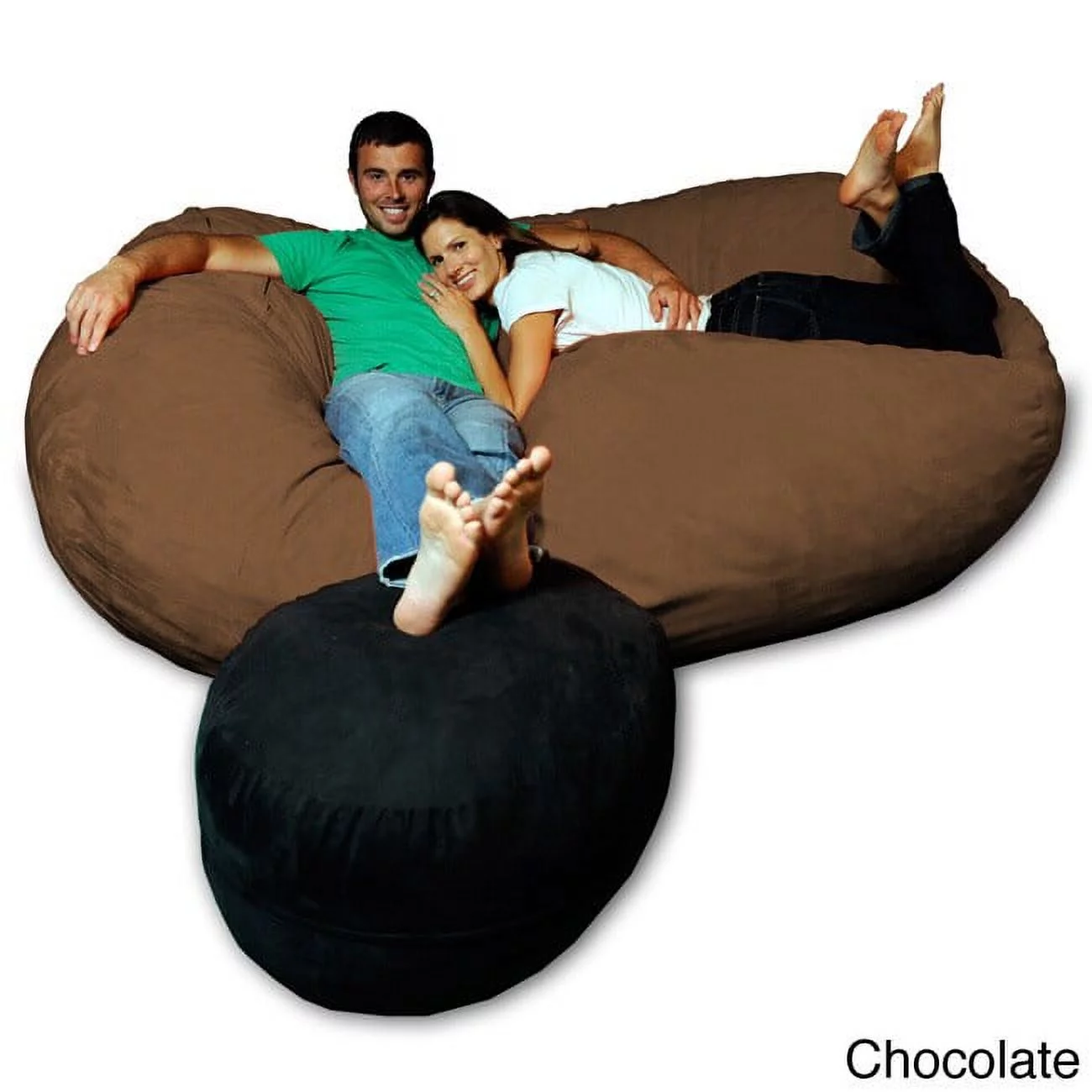 Theater Sacks LLC 7.5-foot Soft Memory Foam Micro Suede Beanbag Chair Lounger Chocolate Micro Suede