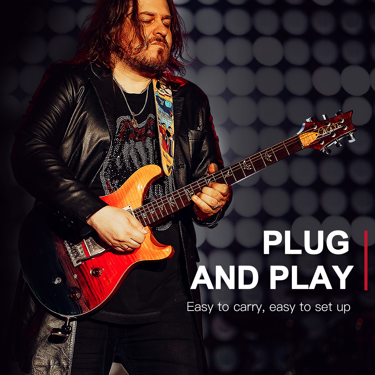 Xvive U2 Guitar Wireless System Wireless Guitar Transmitter and Receiver for Guitar, Bass, Amp, Violin(Carbon)