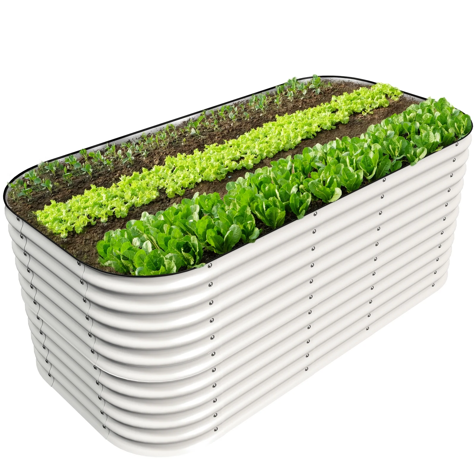 Olle Galvanized Planter for Vegetables 12-in-1 Large Metal Raised Bed Gardening Kit for Outdoors 32