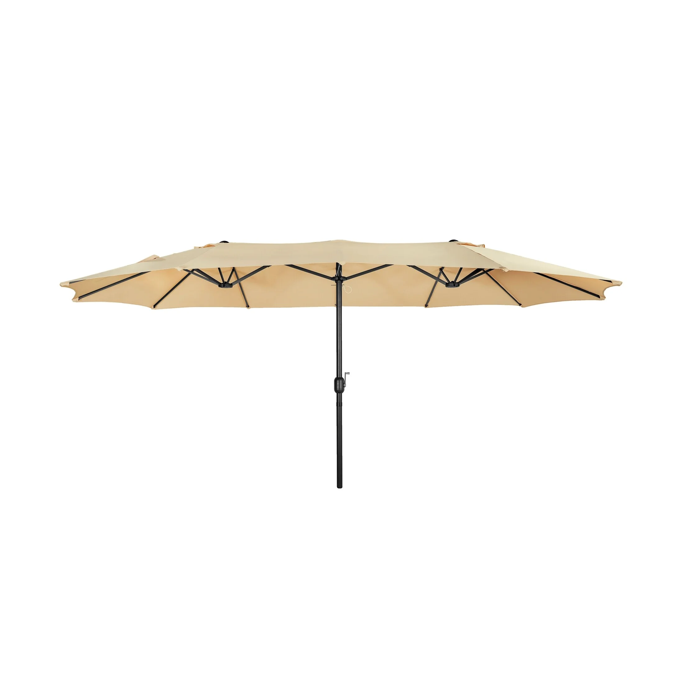 Polytrends Johnn 15-foot Double-Sided Outdoor Offset Patio Twin Umbrella Beige 15 ft
