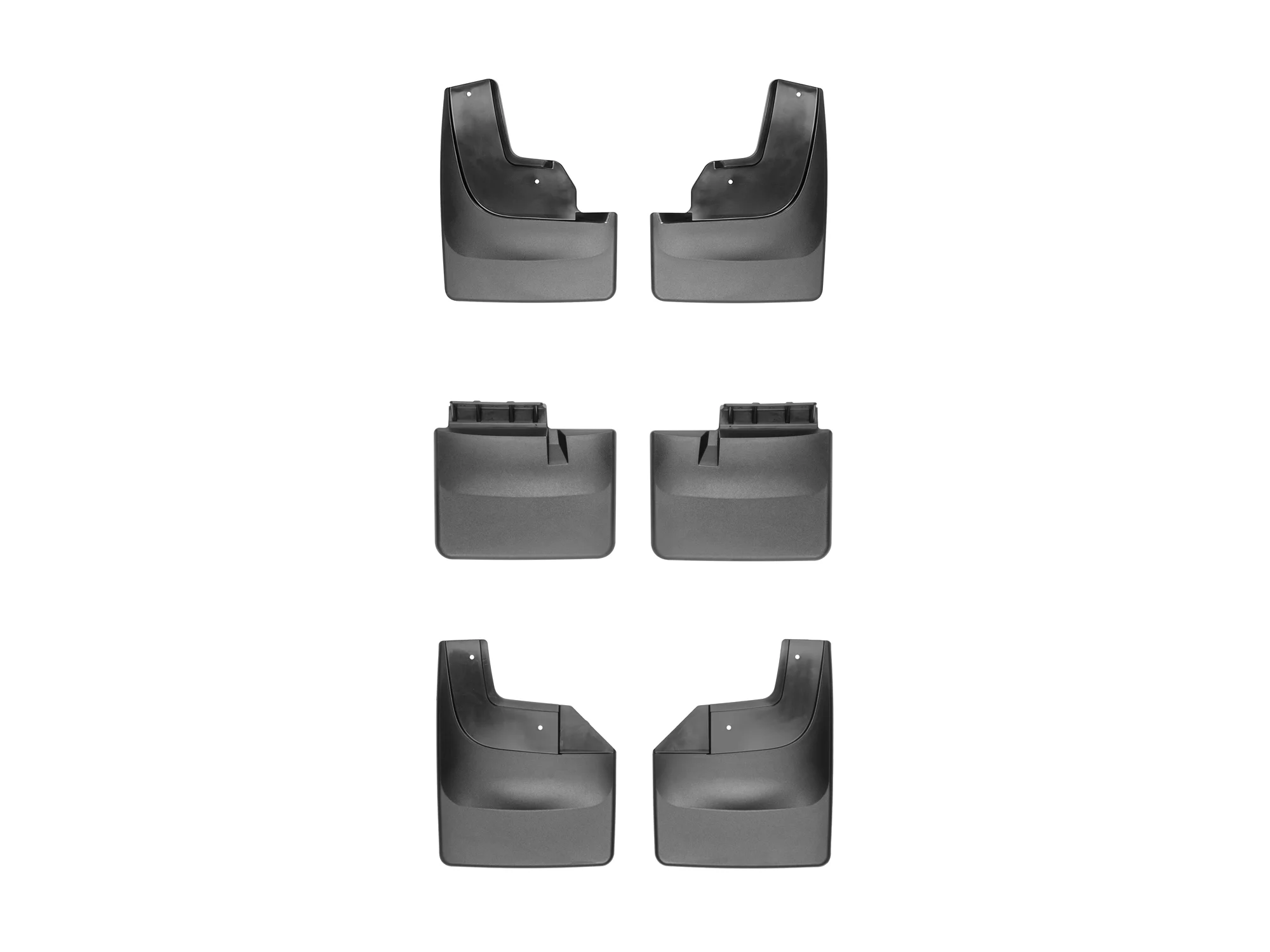 WeatherTech Custom No Drill Splash Guard MudFlaps compatible with 2017-2020 Ford F-150 Raptor, Front, Mid & Rear Set - Black