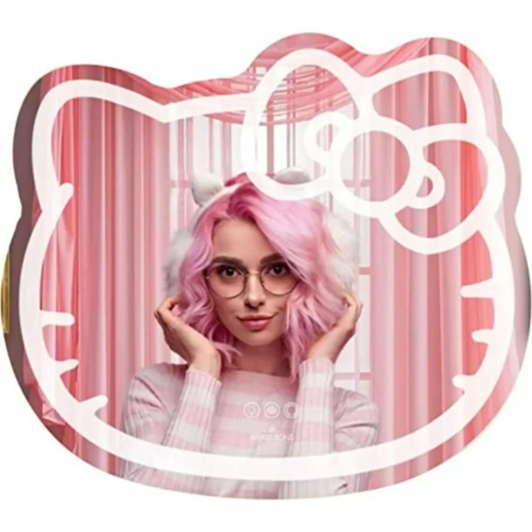 Impressions Vanity Hello Kitty Makeup Mirror, Wall Mount Tabletop Lighted Mirror with Touch Sensor