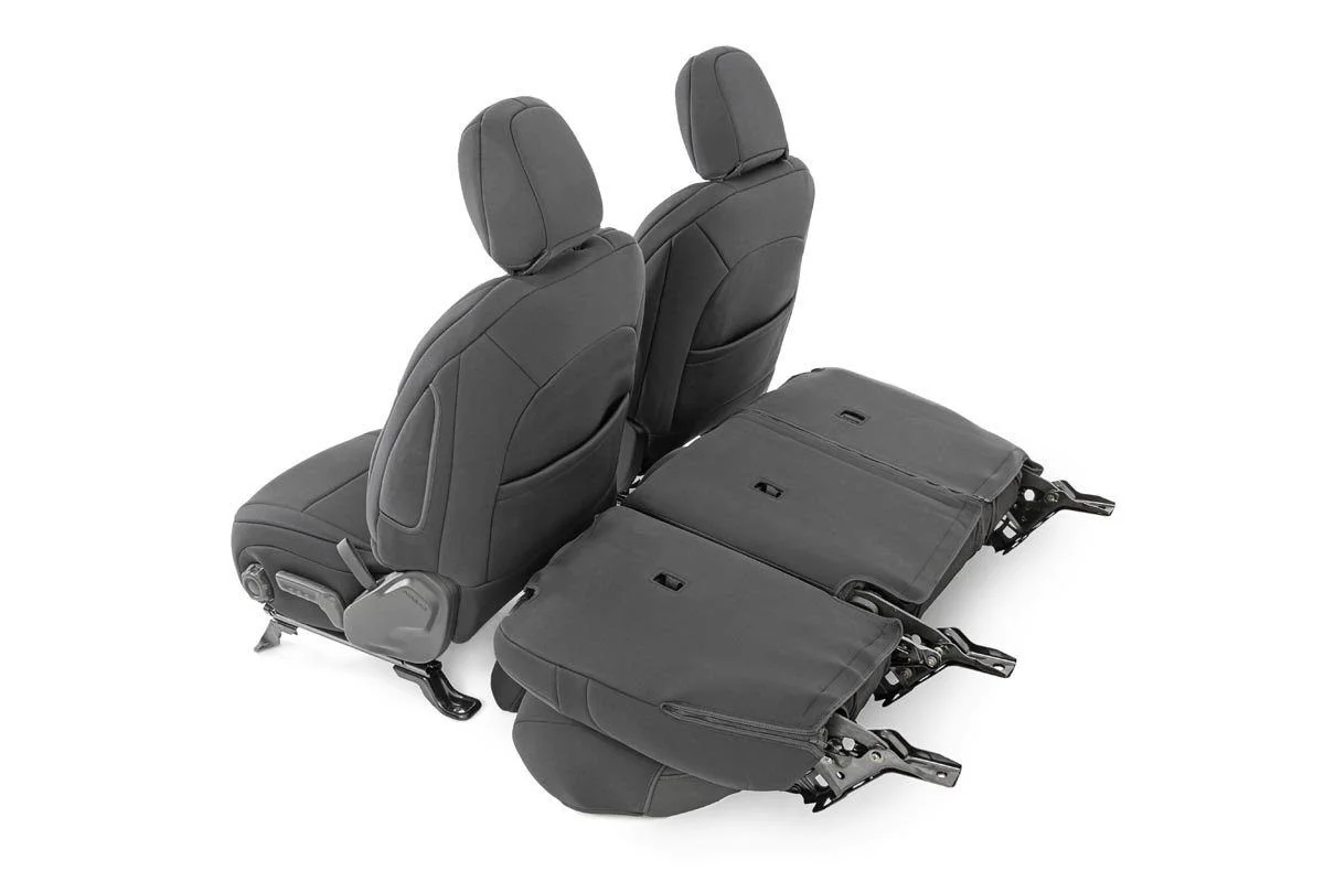 Rough Country Neoprene Seat Cover (fits) 2018-2020 Jeep Wrangler JL | 4DR | Rear Center Armrest | 1st/2nd Row | 91012