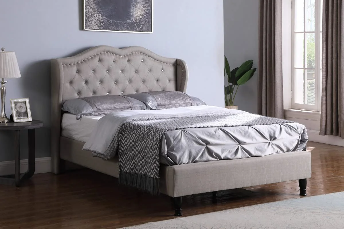 Queen Upholstered Platform Bed Frame with 51