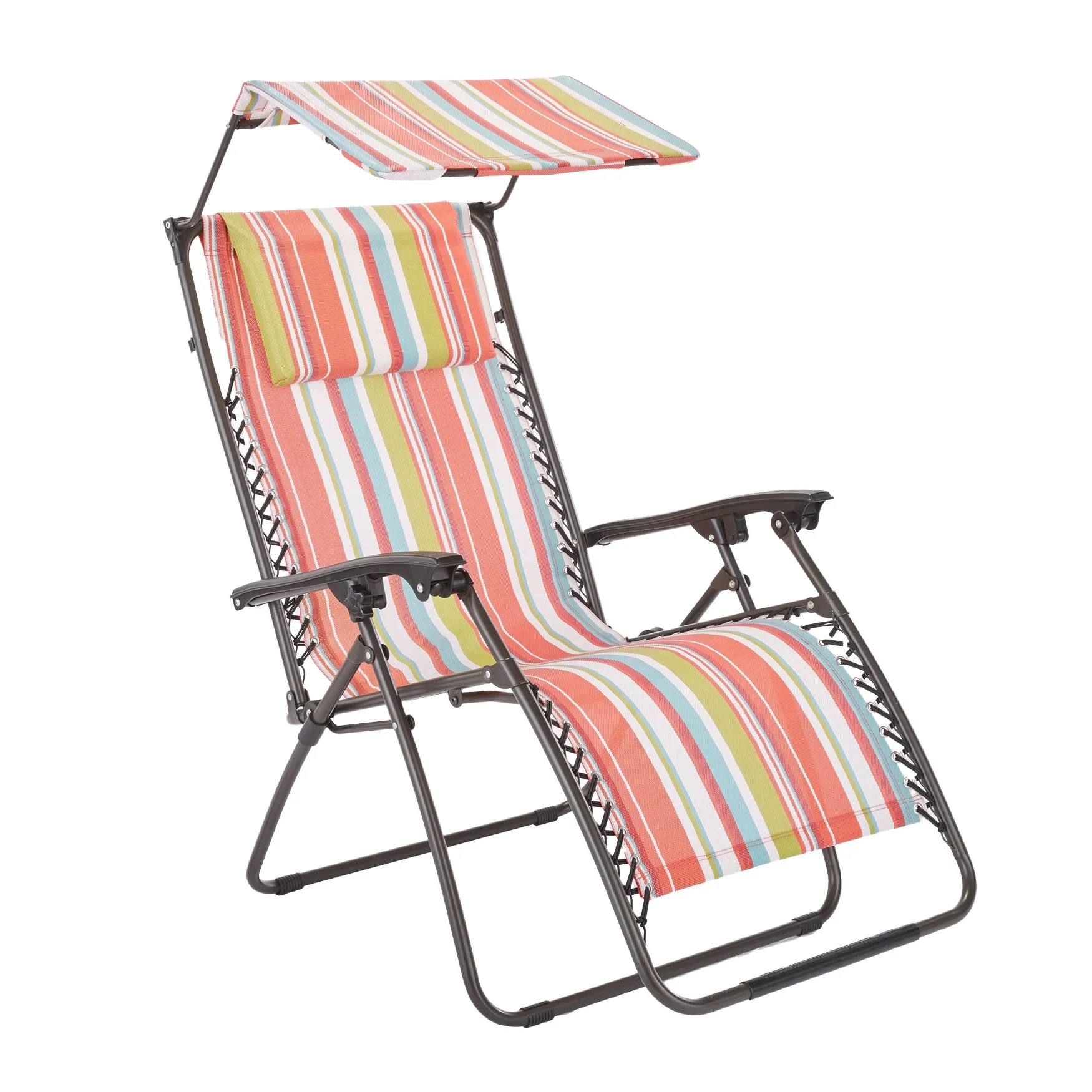 BrylaneHome 350 Lbs. Outdoor 350 Lbs. Weight Capacity Zero Gravity Adjustable Chair with Canopy Folding Patio Yard Lounger Chair