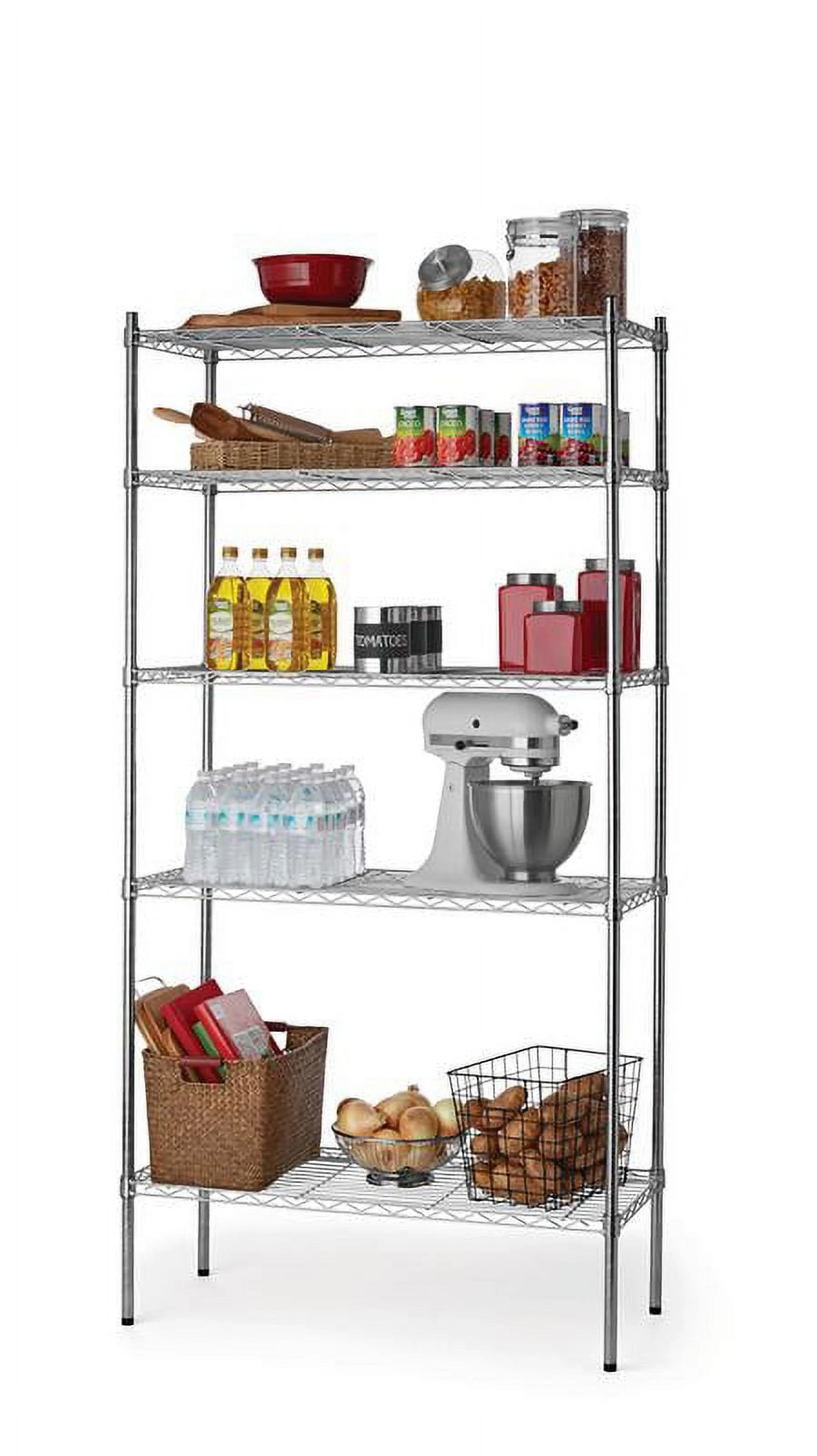(2 pack) Hyper Tough Chrome Wire Shelf 5-Tier 72