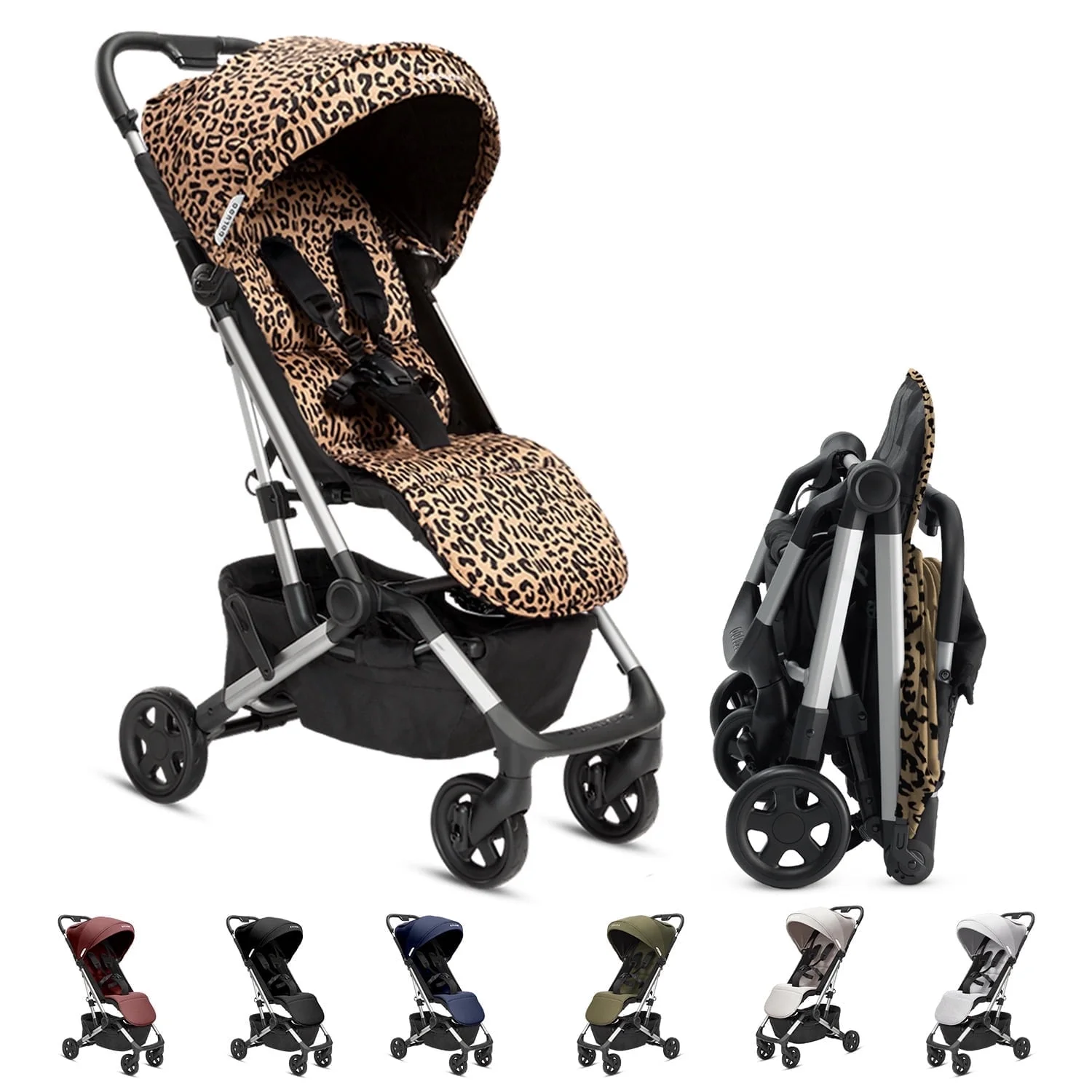 Colugo Compact Stroller - One Hand Fold Lightweight Stroller, Travel Stroller with Rain Cover, Backpack and Cup Holder, Wild Child