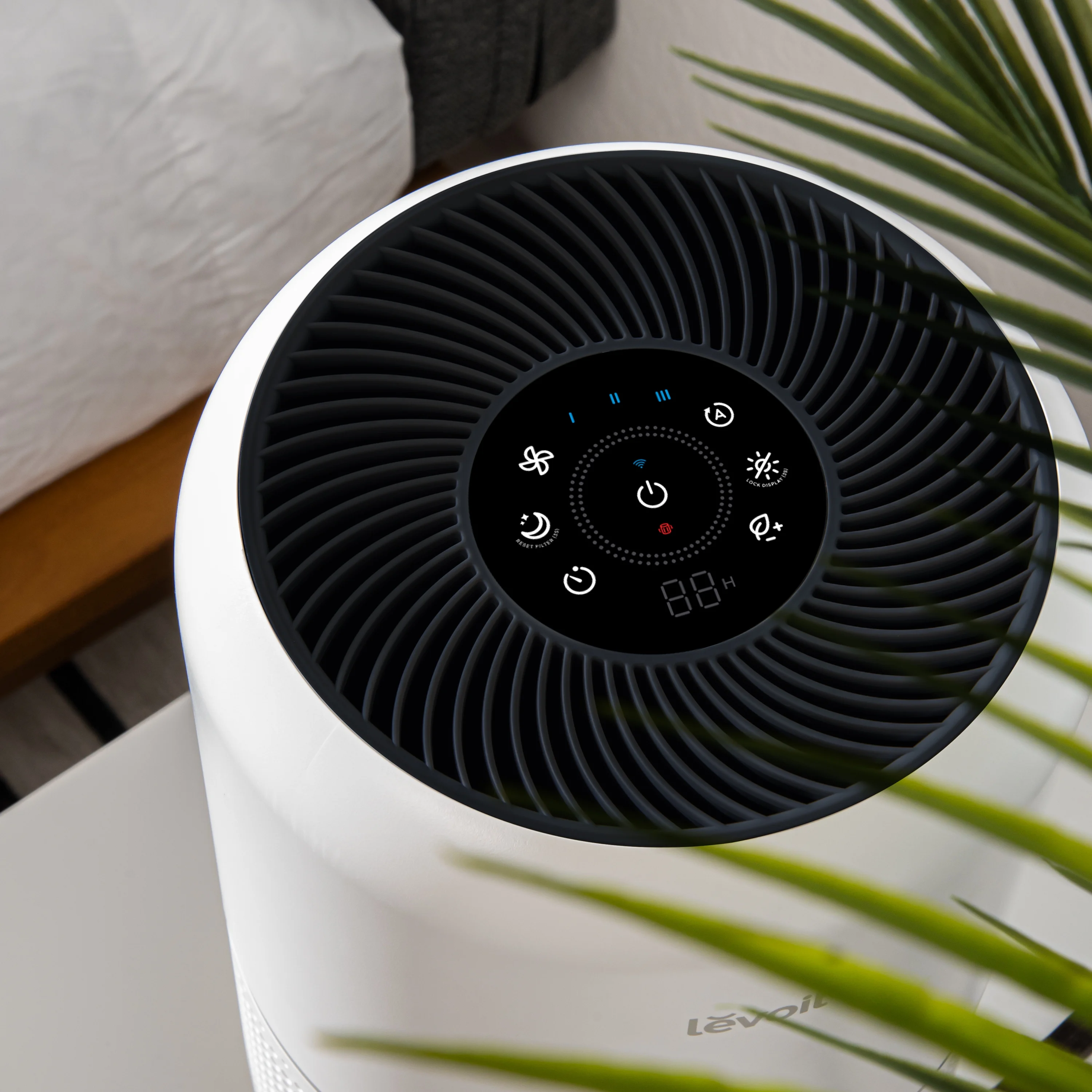 Levoit Air Purifier PlasmaPro 300S, True HEPA Smart Air Cleaner for Large Room White & Black Vent